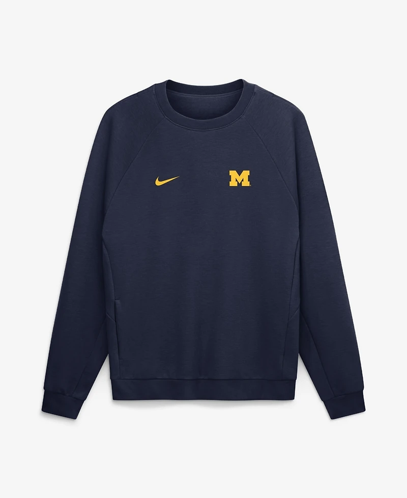 Nike Men's Navy Michigan Wolverines Premium Performance Raglan Dri-fit Sweatshirt