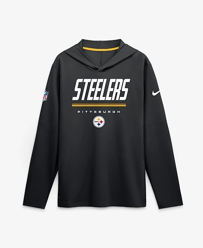 Nike Men's Black Pittsburgh Steelers Sideline Lightweight Long Sleeve Dri-fit Hoodie