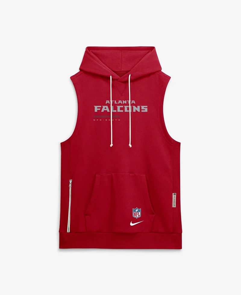 Nike Men's Red Atlanta Falcons Sideline Standard Issue Dri-fit Sleeveless Hoodie