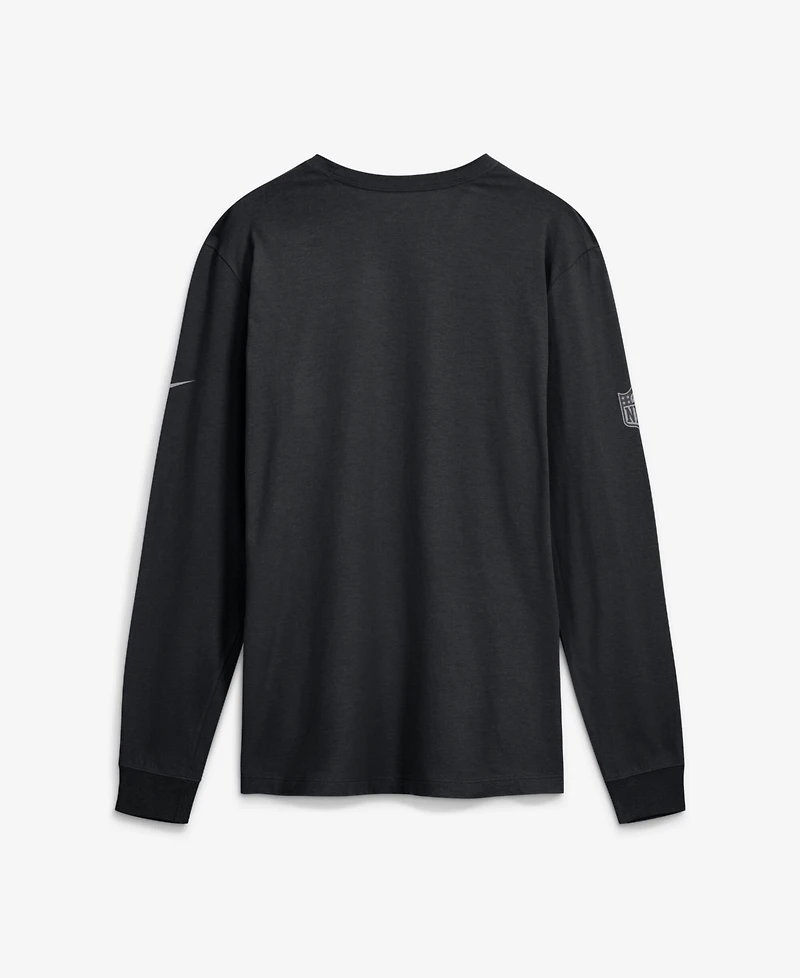 Nike Men's Black New Orleans Saints Sideline Bold Arch Star Dri-fit Long Sleeve T-Shirt