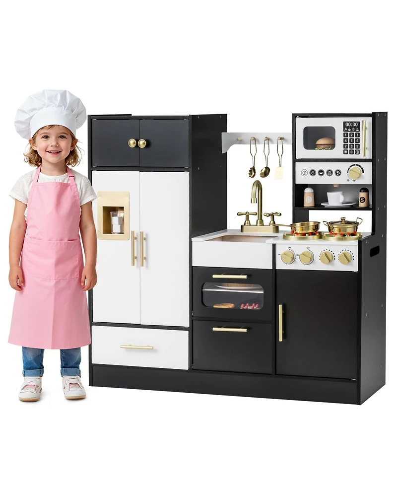 Slickblue Pretend Play Kitchen for Kids with Lights and Sound Effects