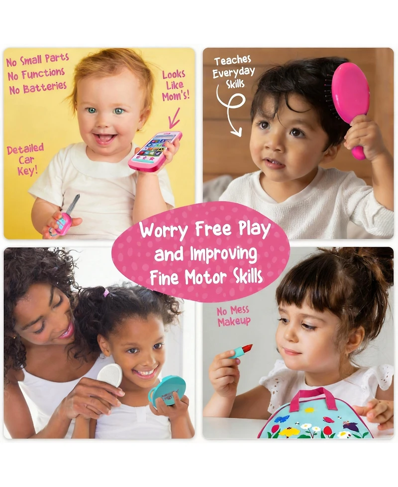 Gnuadz Toddler Play Purse with Pretend Makeup Keys Phone Gift