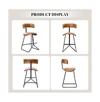 gaomon Set of 4 Outdoor/ Indoor Upholstered Faux Leather Counter Height Bar Stools