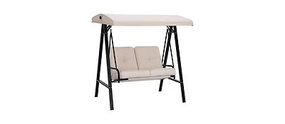 Aecojoy 2-Seat Porch Swings with Adjustable Canopy
