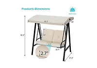 Aecojoy 2-Seat Porch Swings with Adjustable Canopy