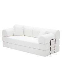 Maison Boucle 78.74'' Corduroy Convertible Sleeper Sofa Bed, 3 Seater, Floor