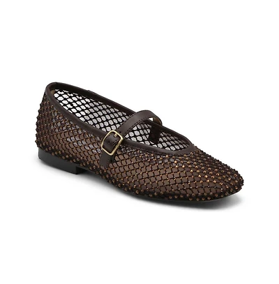 Charles David Womens Westa Flat Dress Shoe Mesh Rhinestones