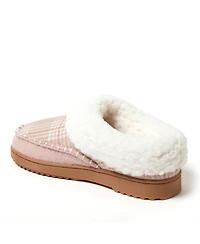 Dearfoams Women's Nyla Felted Plaid Moc Toe Clog Slippers
