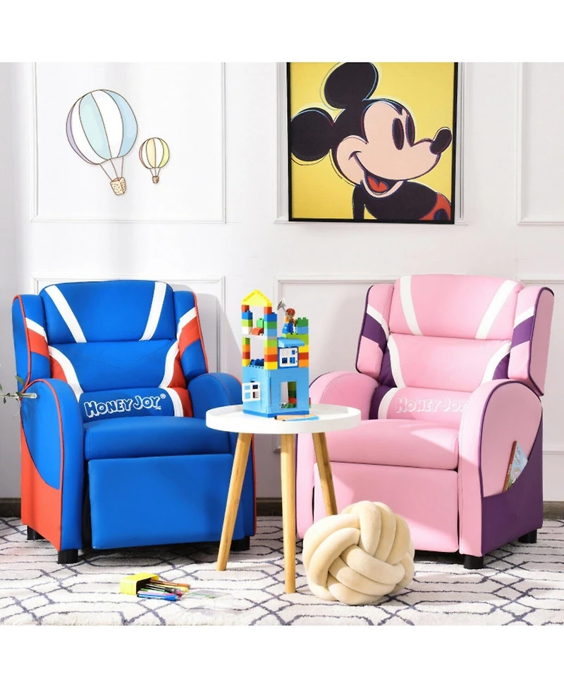 Gouun Kids Reclining Chair with Soft Headrest and Side Pockets