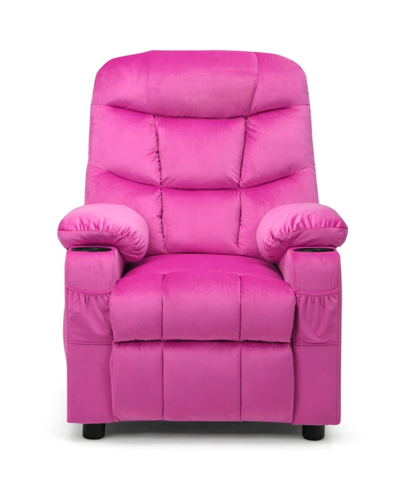 Gouun Padded Kids Recliner Chair with Cup Holder and Footrest