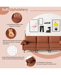 Gouun 3-Seat Sectional Sofa with Metal Legs and Usb Charging Ports