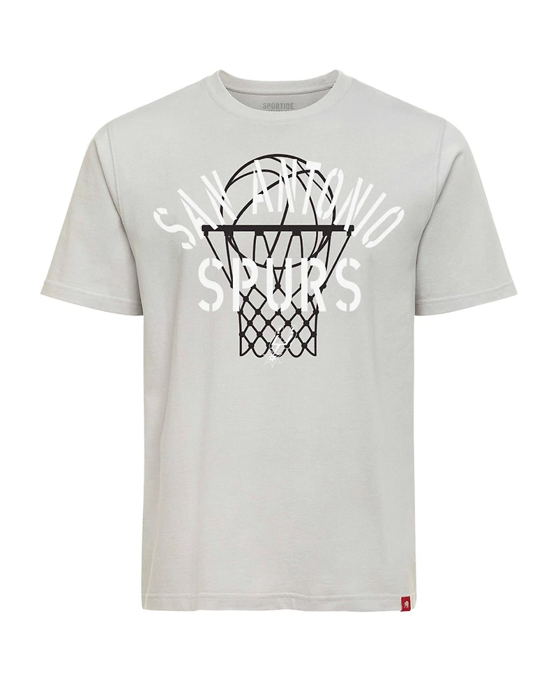Sportiqe Men's and Women's Silver San Antonio Spurs Duke Barrett T-Shirt