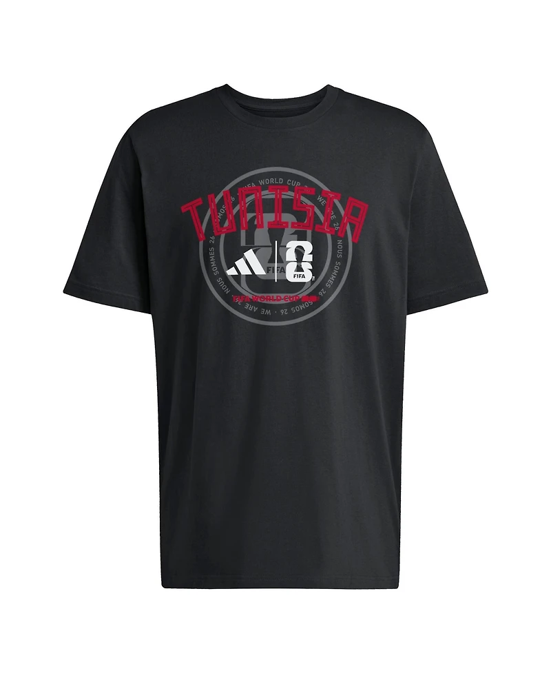 Adidas Men's Black Tunisia National Team 2026 Fifa World Cup Qualifier T-Shirt