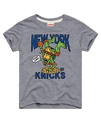 Homage Toddler Gray New York Knicks x Teenage Mutant Ninja Turtles Michelangelo Tri-Blend T-Shirt