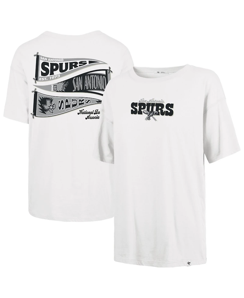 '47 Brand Women's White San Antonio Spurs Bow and Banner Sadie T-Shirt