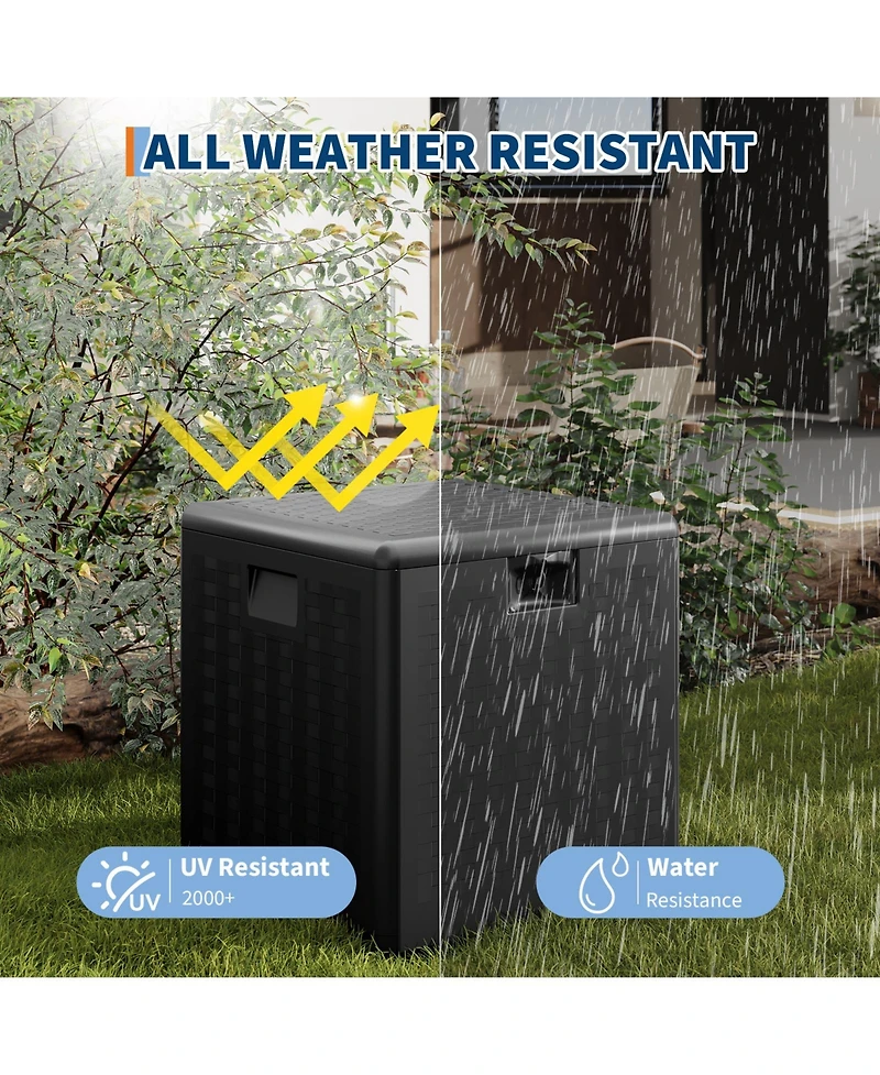 gaomon Gallon Outdoor Storage Box, Lockable Uv Resistant Storage Chest, Large Waterproof Resin Patio Storage Bin, Suitable for Patio, Garden