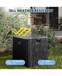 gaomon Gallon Outdoor Storage Box, Lockable Uv Resistant Storage Chest, Large Waterproof Resin Patio Storage Bin, Suitable for Patio, Garden