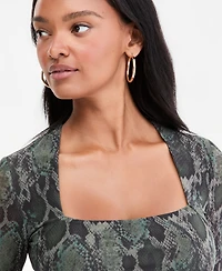 Bar Iii Women's Square-Neck Cropped Top, Macy's Exclusive