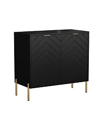 Clihome Storage Cabinet with 2 Doors, 32 Inch Monden Accent Adjustable Shelf, Free-Standing Sideboard