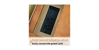Lucky One 22.9"W Mid Century 2 Drawers Nightstand with Usb Charging Station
