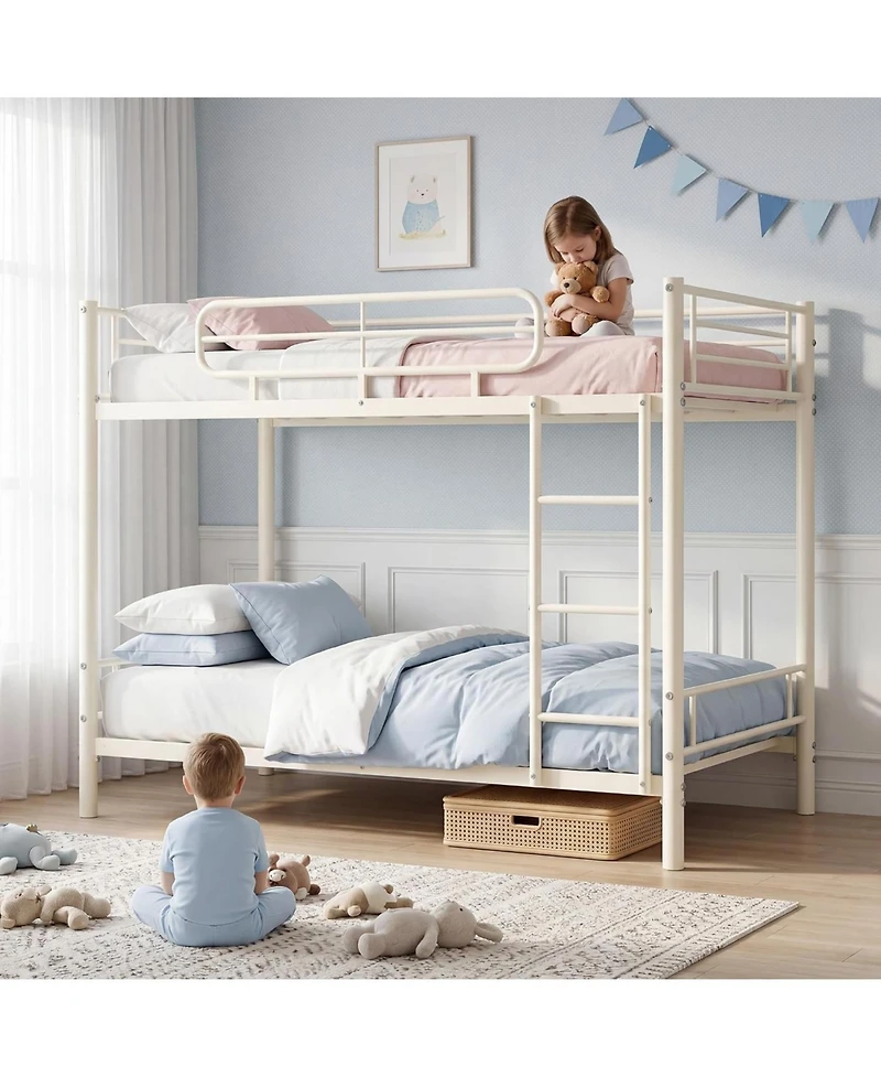 gaomon Twin Over Bunk Bed Frame, Heavy Duty Metal Beds for Kids/Teens/Adults, 450 Lbs Upper and 500 Lower Capacity, Slot