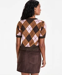 And Now This Women's Plaid Short-Sleeve Button-Front Cardigan, Macy's Exclusive