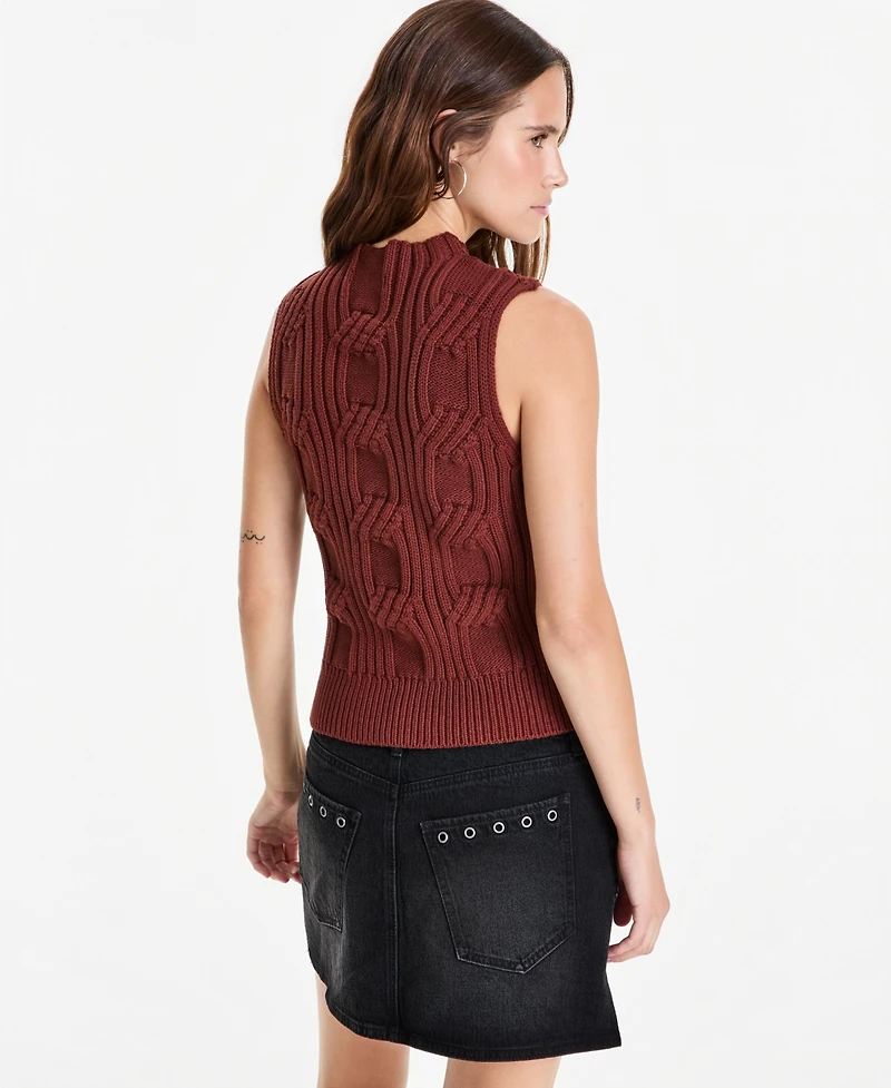 And Now This Women's Cable-Knit Mock-Neck Shell, Macy's Exclusive