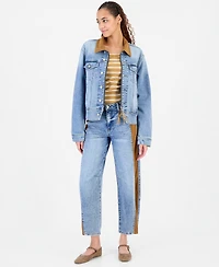 And Now This Women's Cord Trim Long-Sleeve Denim Jacket, Macy's Exclusive