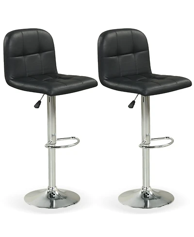 Slickblue 2 Piece Swivel Bar Stools with Footrest and Durable Metal Base Seating