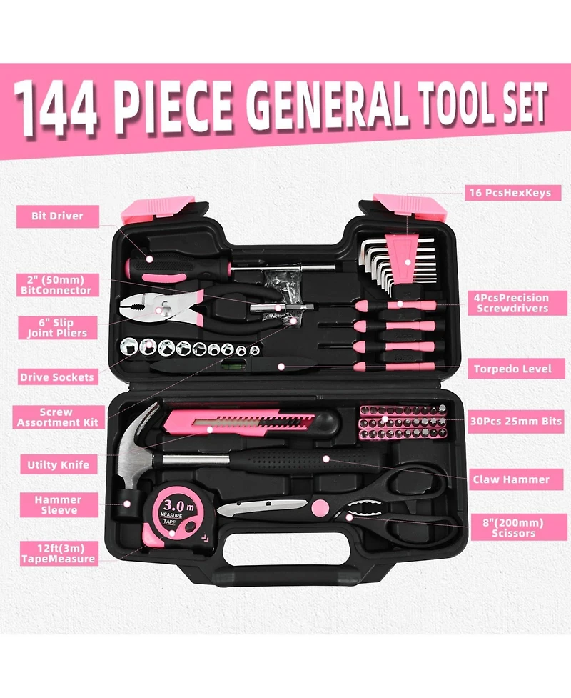 Xdovet Tool Kit Home Repair Toolbox Women Office College