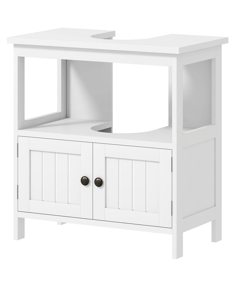 Midola Pedestal Sink Storage Cabinet, Bathroom Under Sink Cabinet with 2 Doors and Open Shelf, Bathroom Vanity