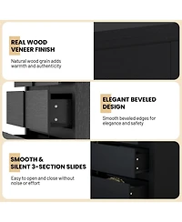 homfan 9 Drawer Tv Stand Dresser, 63 Inch Wood Chest of Drawers with Anti Tip Device for Bedroom or Living Room