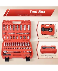 Xdovet 3/8inch Drive Socket Set Ratchet Wrench Metric Sae Auto Repair