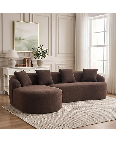 Sailvan L-Shape Sectional Sofa, 30D High-Density Foam Modular Chenille Couch for Living Room