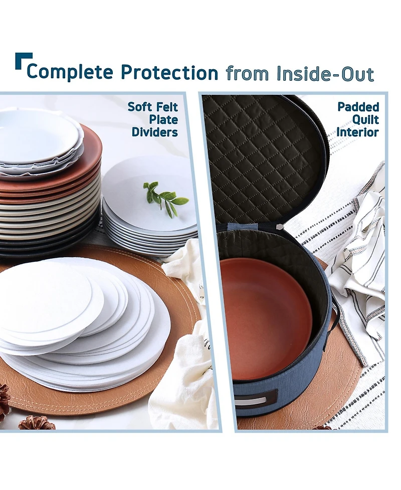 StorageBud Fine China Storage Containers Hard Shell, 4 Piece Dish Storage Containers