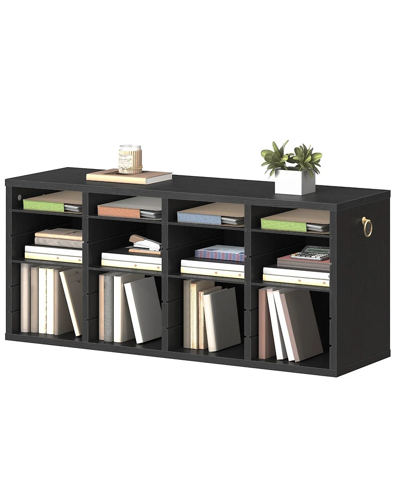 Slickblue 24-Compartment Wooden Document Sorter for Desk and Office Organization