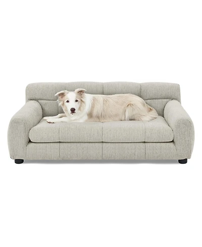 Zeny Bark Stylish Mid-Century Pet Couch for Large Dogs, Durable Woven Fabric and Joint Support Cushion