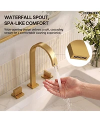 Everstein Widespread Bathroom Faucet 3 Hole, 2-handle Sink with Drain Assembly