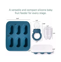 Sperric Silicone Baby Feeding Set, Suction Bowls with Lids, 4-Pack Led Weaning Spoon , and Fruit Feeders