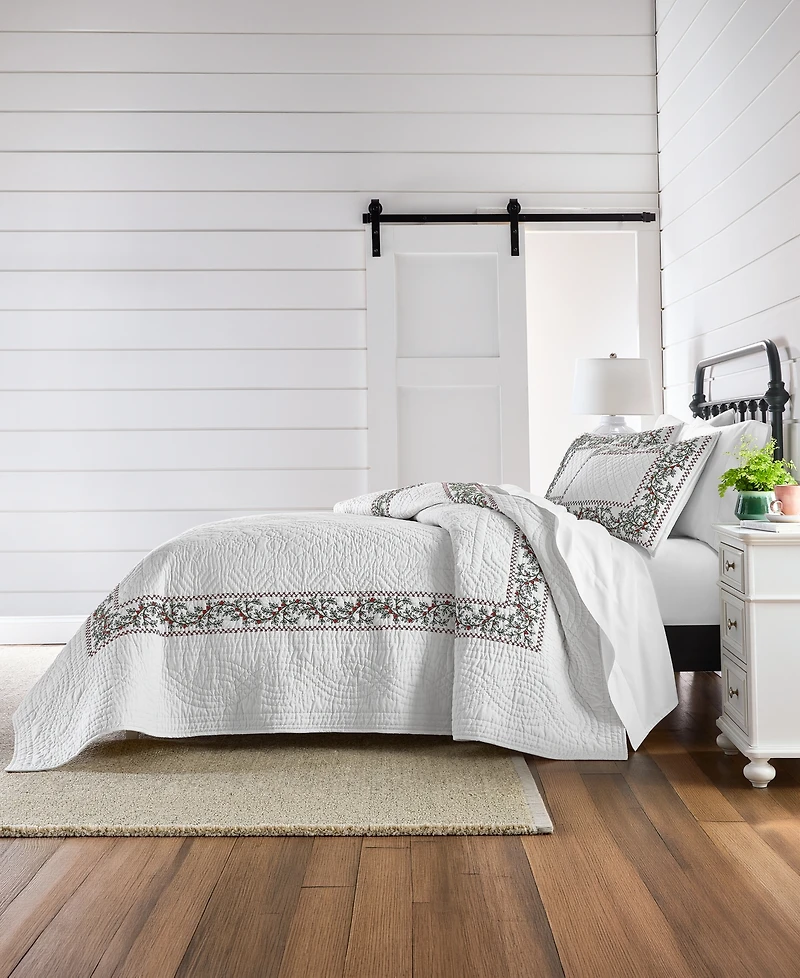 Charter Club Festive Frame Quilted 3-Piece Quilt Set, King, Macy's Exclusive