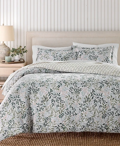 Charter Club Linden Vines 3-Piece Duvet Cover Set, King, Macy's Exclusive