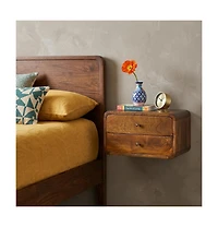 HomeRoots 18" Solid Wood Floating Nightstand
