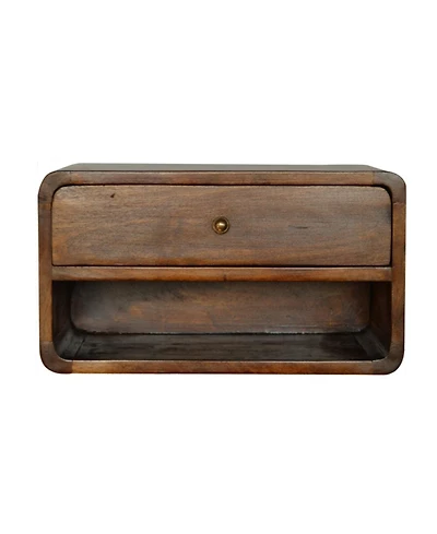 HomeRoots 18" Chestnut Solid Wood One Drawer Floating Nightstand