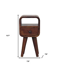 HomeRoots 16" Chestnut Solid Wood Square One Drawer Nightstand