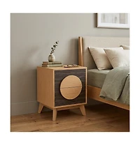 HomeRoots 21" Solid Wood Square Two Drawer Nightstand