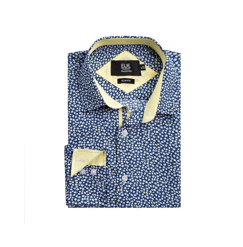 Elie Balleh Men's Slim Fit Floral Button-Down Shirt