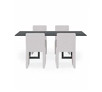 Furniture Emila 5-Pc. Dining Set (Rectangular Table & 4 Upholstered Chairs