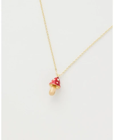 Fable England Enamel Mushroom Necklace