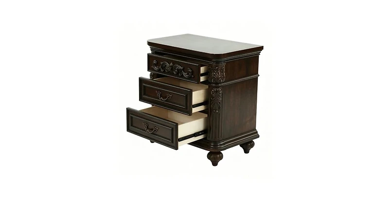 Lucky One 28" Width Solid Wood 3-Drawer Nightstand