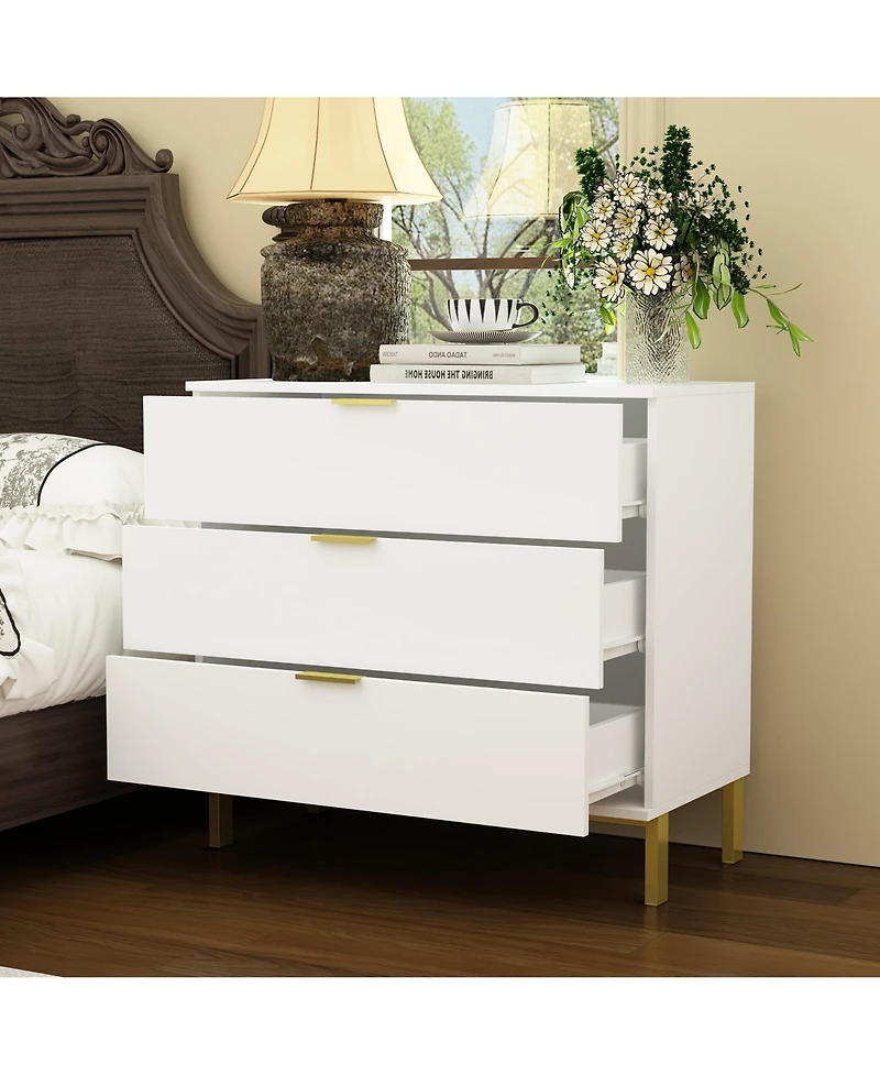 Homsee 3-Drawers Wood Chest of Drawers Dresser